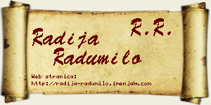 Radija Radumilo vizit kartica
